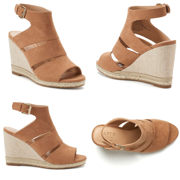 Apt. 9 Shoes - Apt. 9 Women's Open Toe Wedge Shoes Size 8.5